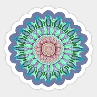 Abstract Circle Pattern With Floral Elements 5 Sticker